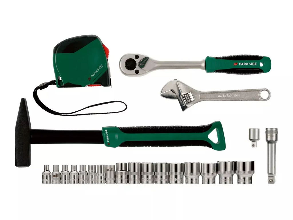 Set di Attrezzi Parkside 86 Pezzi con Avvitatore Elettrico